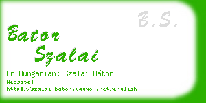 bator szalai business card